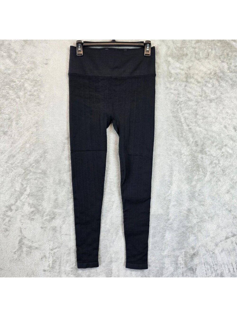 Spiritual Gangster Leggings Womens M/L Black Ribbed High Rise Ankle Yoga Stretch